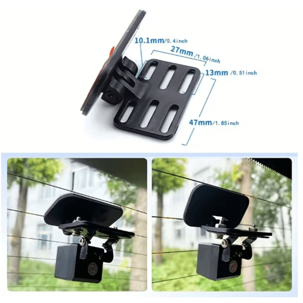 Rearview Camera Mount For SUV And Automobiles Lightweight 180 Adjustable Bracket With Self Adhesive 5
