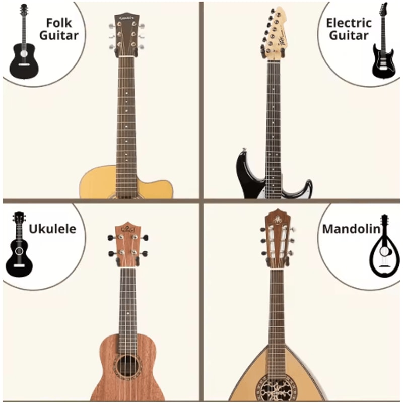 Zebra Wood Guitar Wall Mount Rotating Hook Guitar Hanger For All Guitar Sizes 3