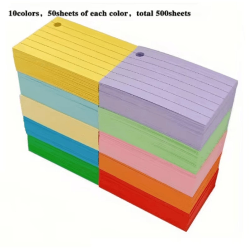 500 Sheet Lined Colored Index Cards With Rings Ruled Flashcards For Study And School Notes 1