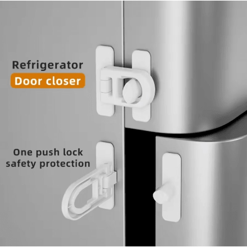 Easy Install Fridge And Freezer Door Lock No Drill Rotating Safety Lock For Home Use 3