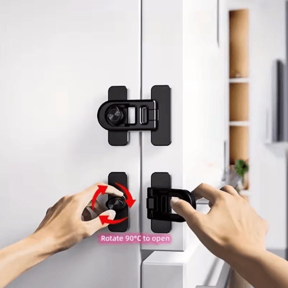 Easy Install Fridge And Freezer Door Lock No Drill Rotating Safety Lock For Home Use 6