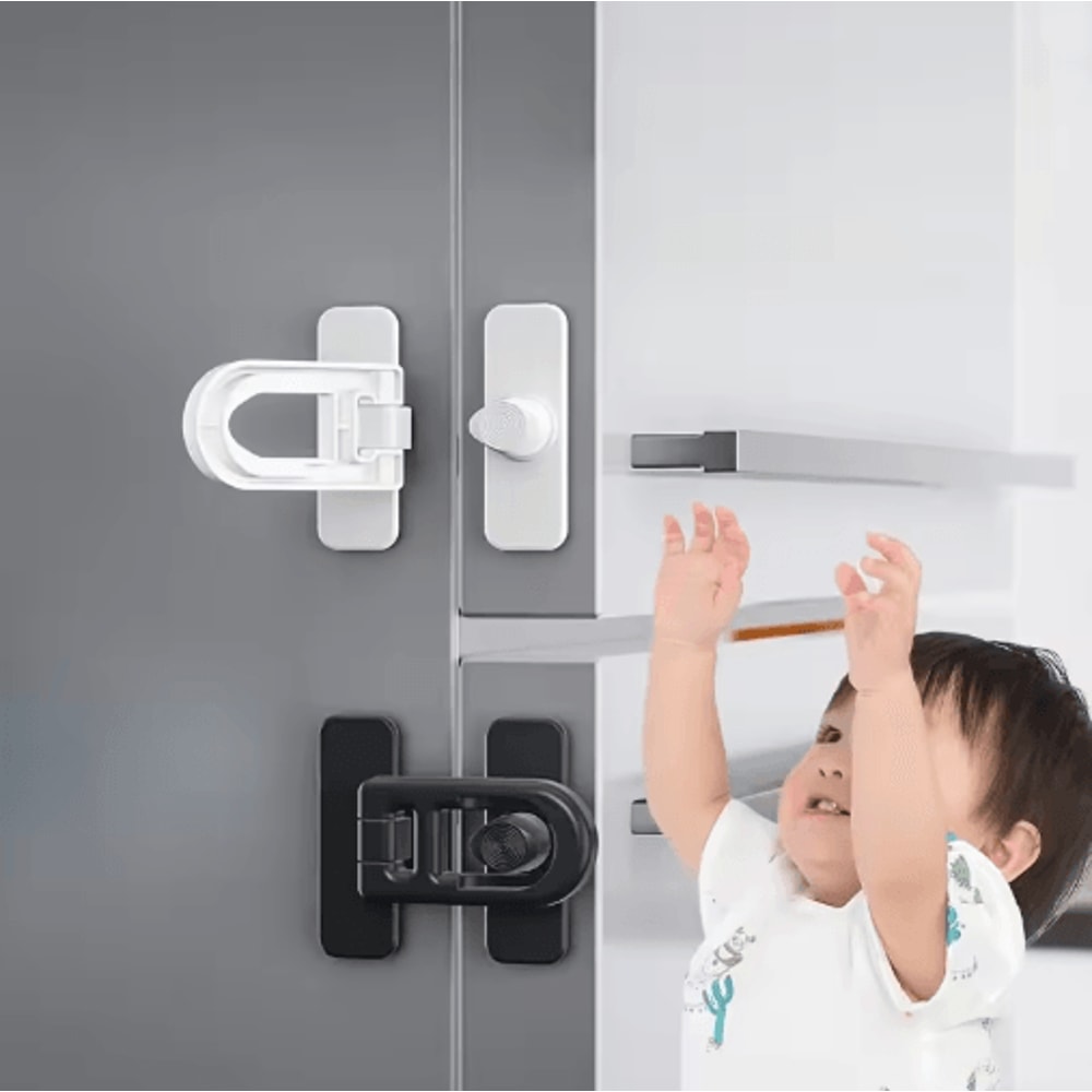 Easy Install Fridge And Freezer Door Lock No Drill Rotating Safety Lock For Home Use 0