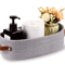 Elegant Oval Cotton Rope Storage Basket With Leather Handle Bathroom And Home Organizer 1