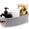 Elegant Oval Cotton Rope Storage Basket With Leather Handle Bathroom And Home Organizer 5