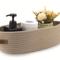Elegant Oval Cotton Rope Storage Basket With Leather Handle Bathroom And Home Organizer 6