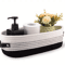 Elegant Oval Cotton Rope Storage Basket With Leather Handle Bathroom And Home Organizer 0