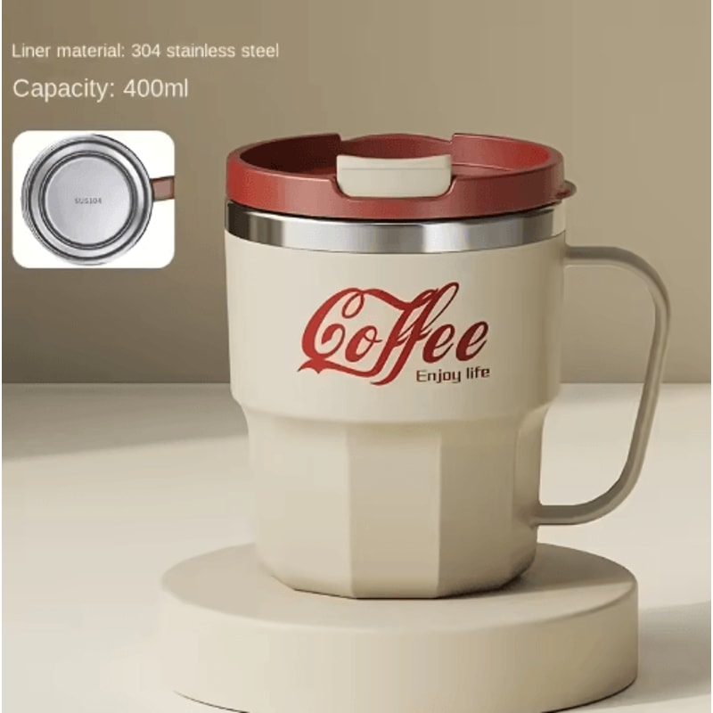 Insulated Stainless Steel Cup 304 Steel Anti Drop Mug With Lid For Home Office And Dorm 4