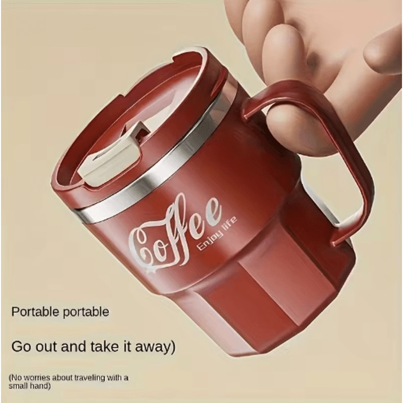 Insulated Stainless Steel Cup 304 Steel Anti Drop Mug With Lid For Home Office And Dorm 6