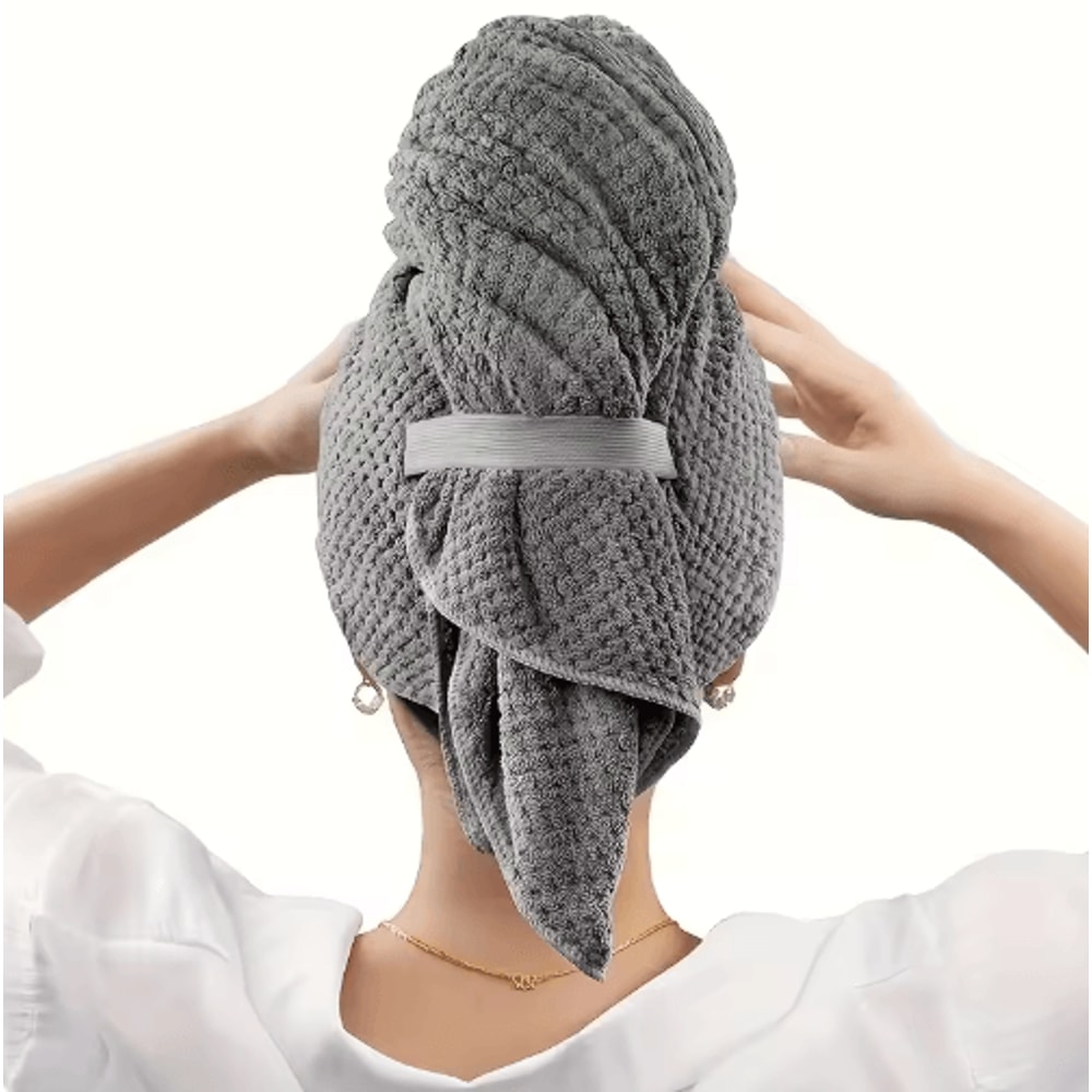 Extra Large Microfiber Hair Towel Wrap Quick Dry Ultra Absorbent Soft Turban 1