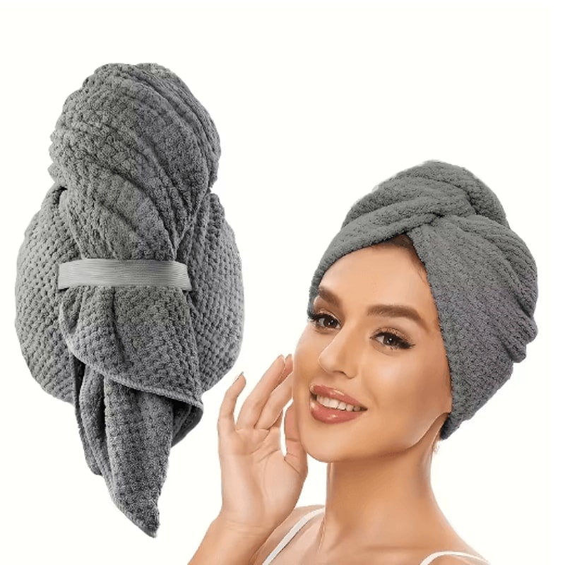 Extra Large Microfiber Hair Towel Wrap Quick Dry Ultra Absorbent Soft Turban 5