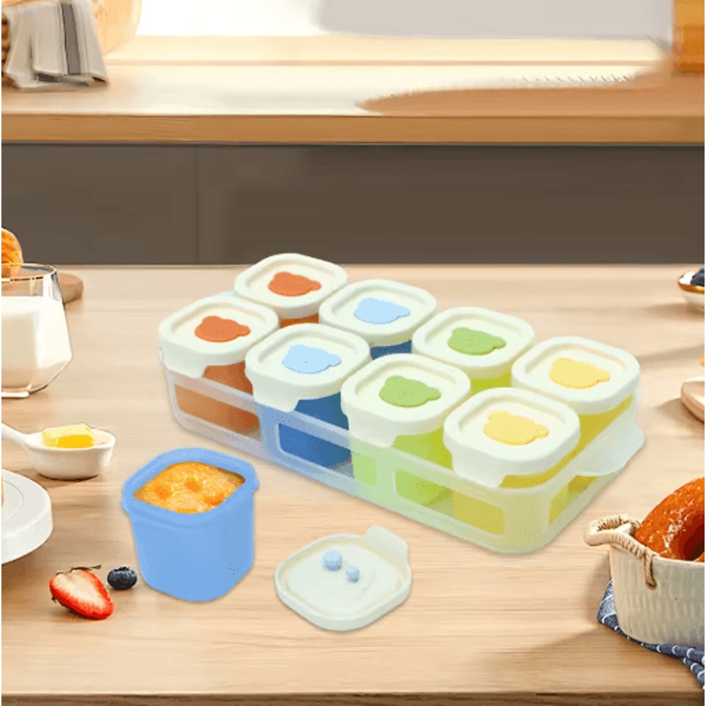 9pcs Silicone Food Storage Containers With Lids Reusable Leak Proof Snack And Meal Prep Set 5