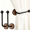 2 Pack Modern Adhesive Curtain Holdbacks No Drill Wall Mounted Tiebacks With Walnut Wood Base 1