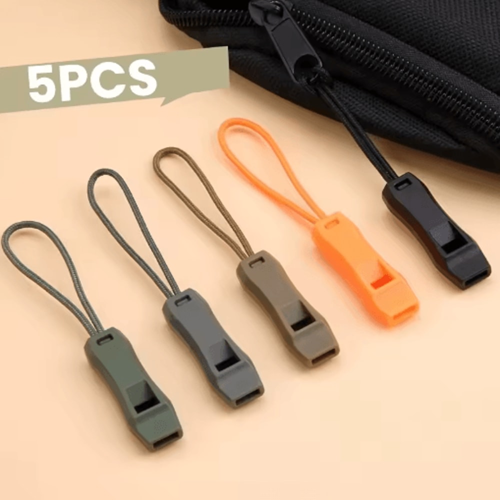 5pcs Emergency Survival Whistles Double Pipe Sports And Outdoor Safety Whistles With Lanyard 1