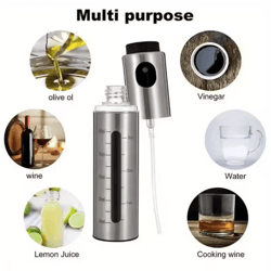 stainless steel olive oil spray bottle refillable bbq and baking oil sprayer for kitchen use
