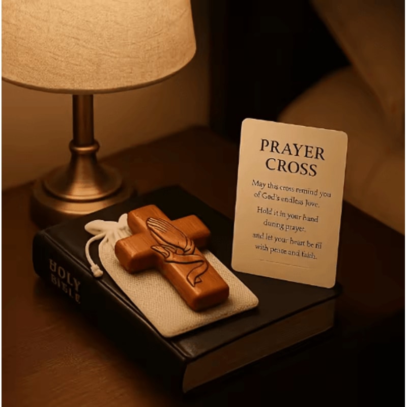 Resin 3D Pocket Prayer Cross Holy Water Droplet Design With Prayer Card Christian Gift 3