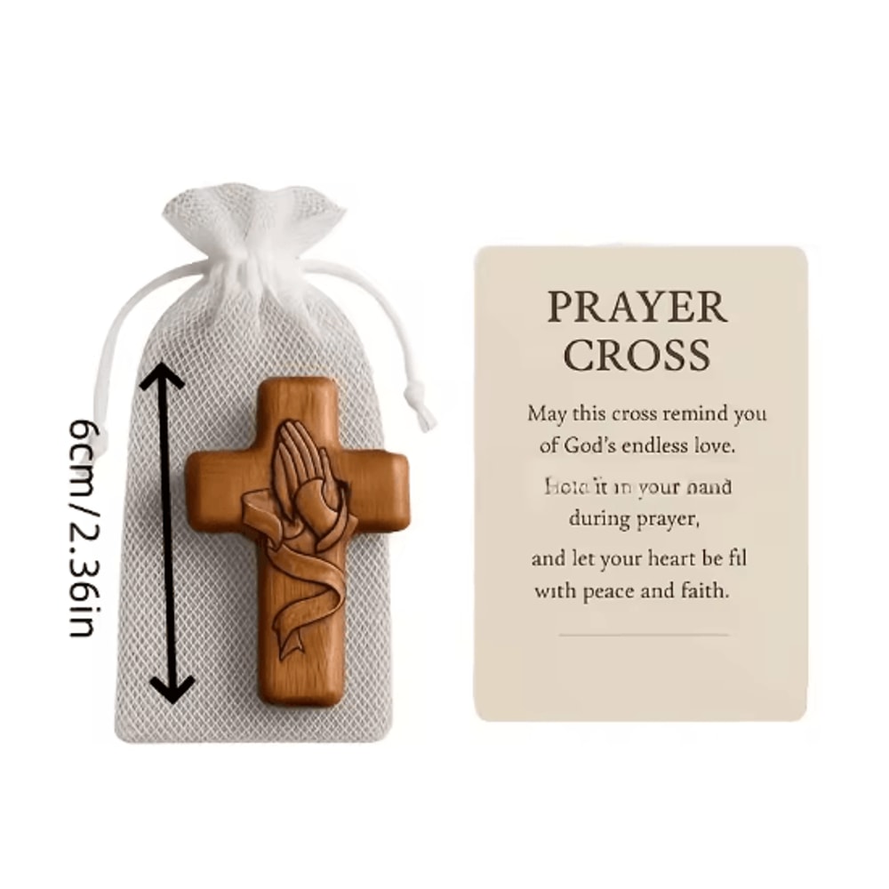 Resin 3D Pocket Prayer Cross Holy Water Droplet Design With Prayer Card Christian Gift 4