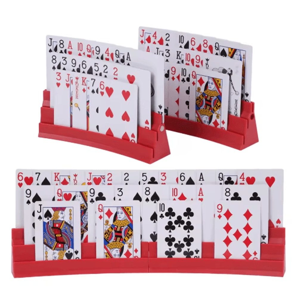 Expandable Three Layer Plastic Card Holder Set Interactive Hands Free Game Accessory 2pcs 1Set 1