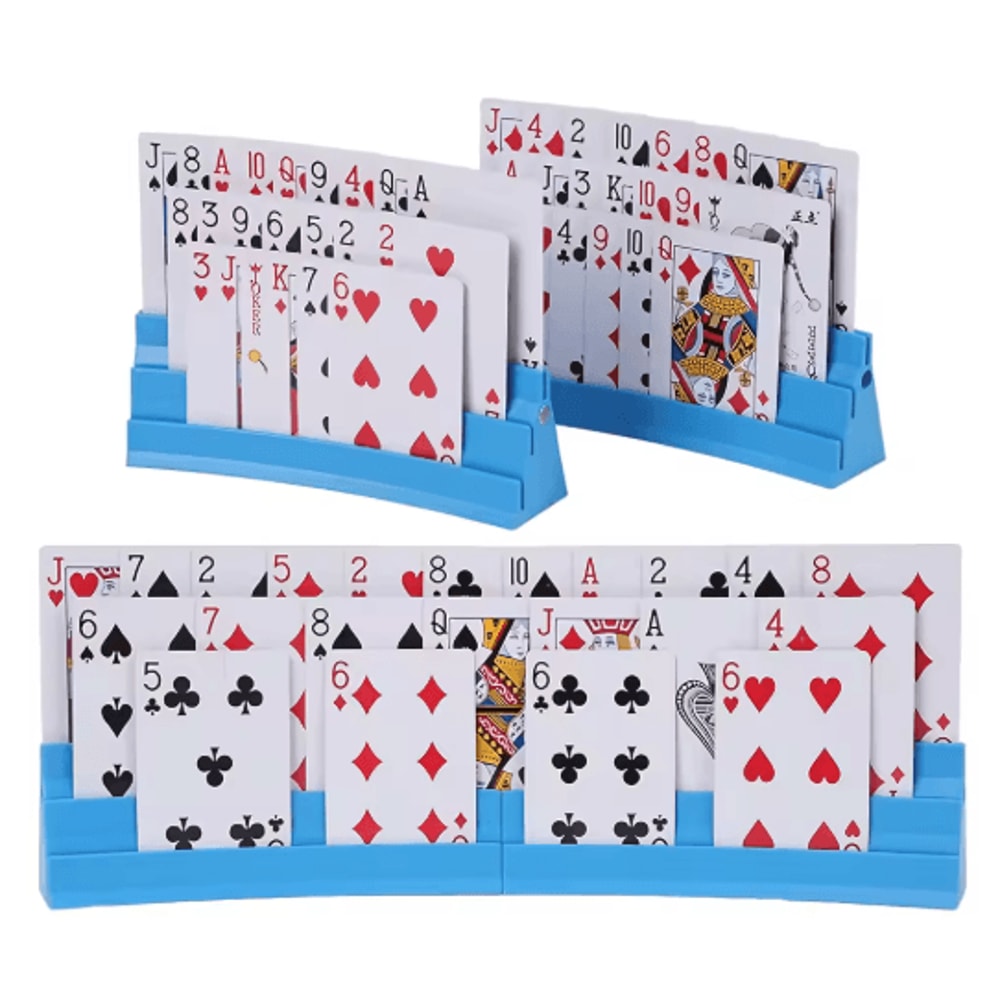 Expandable Three Layer Plastic Card Holder Set Interactive Hands Free Game Accessory 2pcs 1Set 2