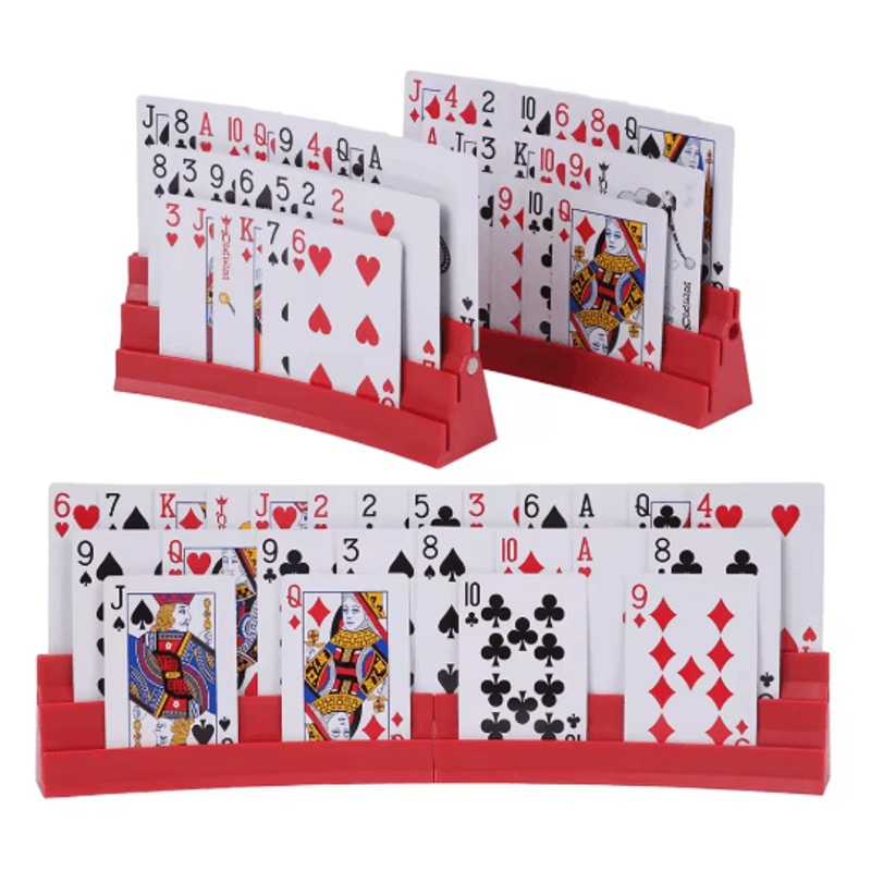 Expandable Three Layer Plastic Card Holder Set Interactive Hands Free Game Accessory 2pcs 1Set 4
