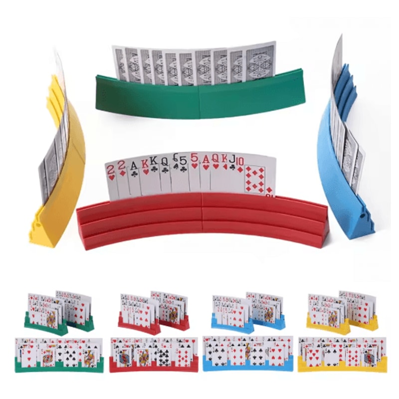 Expandable Three Layer Plastic Card Holder Set Interactive Hands Free Game Accessory 2pcs 1Set 5