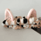 3pcs Cute Cat Ear Plush Headband Set Leopard Print Spa And Makeup Hair Bands With Wrist Straps 5