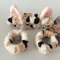 3pcs Cute Cat Ear Plush Headband Set Leopard Print Spa And Makeup Hair Bands With Wrist Straps 0