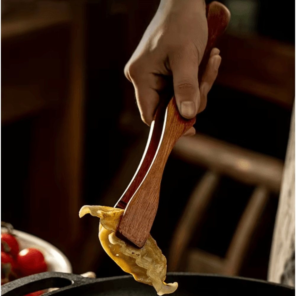 Heat Resistant Wooden Tongs Natural Cooking And BBQ Tongs For Tea Steak And Kitchen Use 0