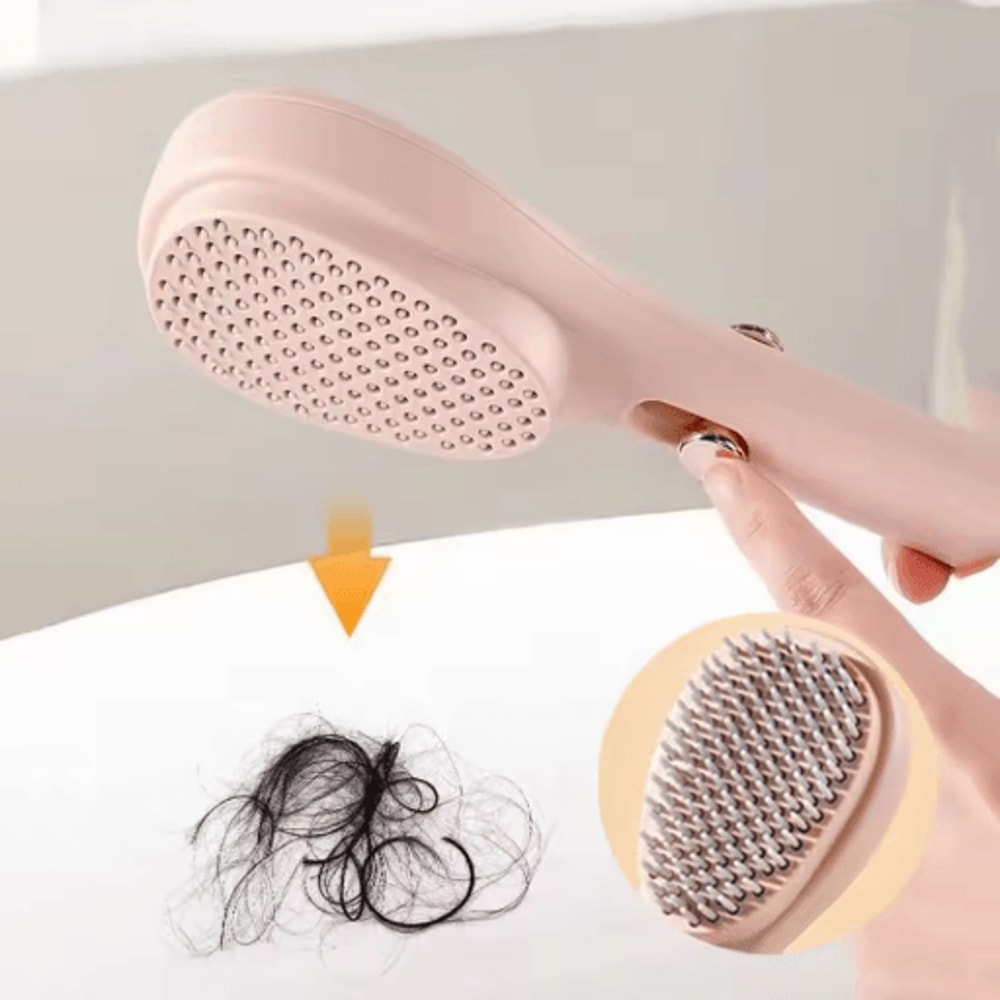 Self Cleaning Retractable Hairbrush Anti Static Scalp Massage Styling Comb For Salon And Travel 4