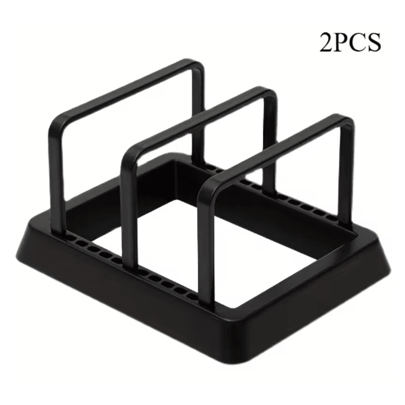 3in1 Kitchen Organizer Rack Space Saving Countertop Drying And Storage For Pots Lids And Boards 2