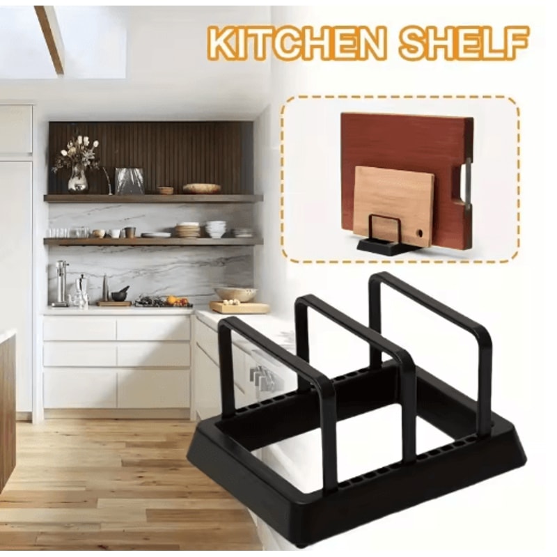 3in1 Kitchen Organizer Rack Space Saving Countertop Drying And Storage For Pots Lids And Boards 3