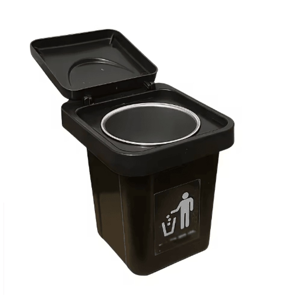 Stainless Steel Wall Mounted Ashtray With Lid Anti Fly Ash Bathroom Trash Can Ashtray 1