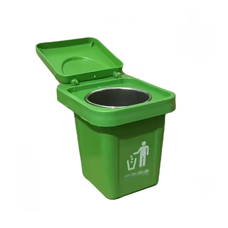 Stainless Steel Wall Mounted Ashtray With Lid Anti Fly Ash Bathroom Trash Can Ashtray 3