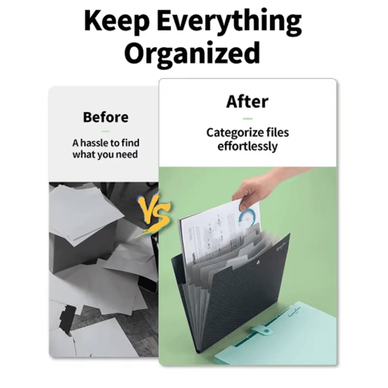 Expanding File Folder 5 Pocket A4 Document Organizer For School And Office 2