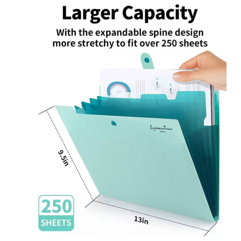 Expanding File Folder 5 Pocket A4 Document Organizer For School And Office 6