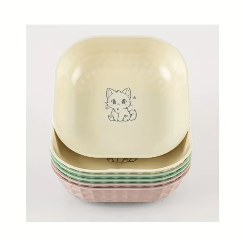 6PCS Non Slip Cat Bowls Set Shallow Whisker Relief Dishes With 55in Wet Food Plates 1