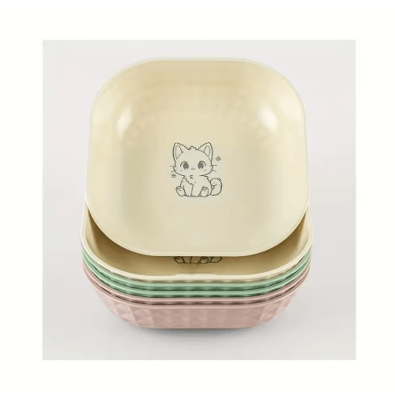 6PCS Non Slip Cat Bowls Set Shallow Whisker Relief Dishes With 55in Wet Food Plates 1