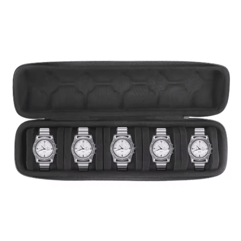 Heavy Duty Watch Organizer Box 5 Slot Portable Watch Storage Case With Flip Top Lid 6