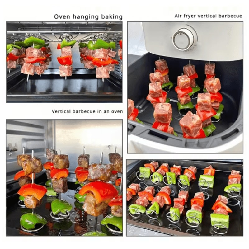 Stainless Steel Air Fryer Skewers 10PCS Vertical Kebab Needles For Oven And BBQ 2