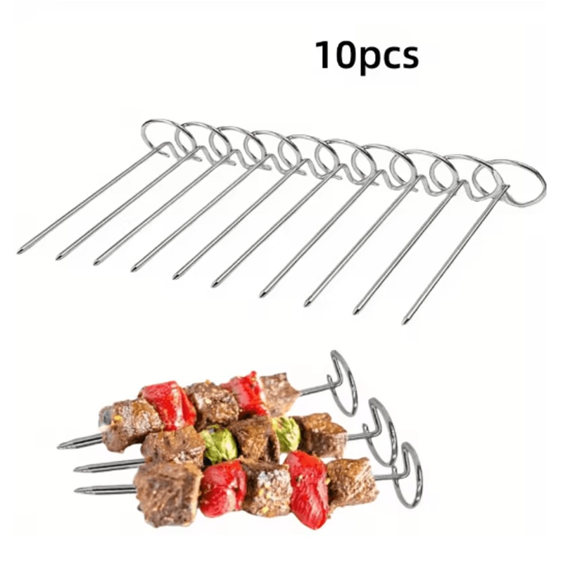 Stainless Steel Air Fryer Skewers 10PCS Vertical Kebab Needles For Oven And BBQ 5