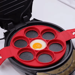 silicone 7 hole egg and pancake mold non stick food grade baking pan with handle