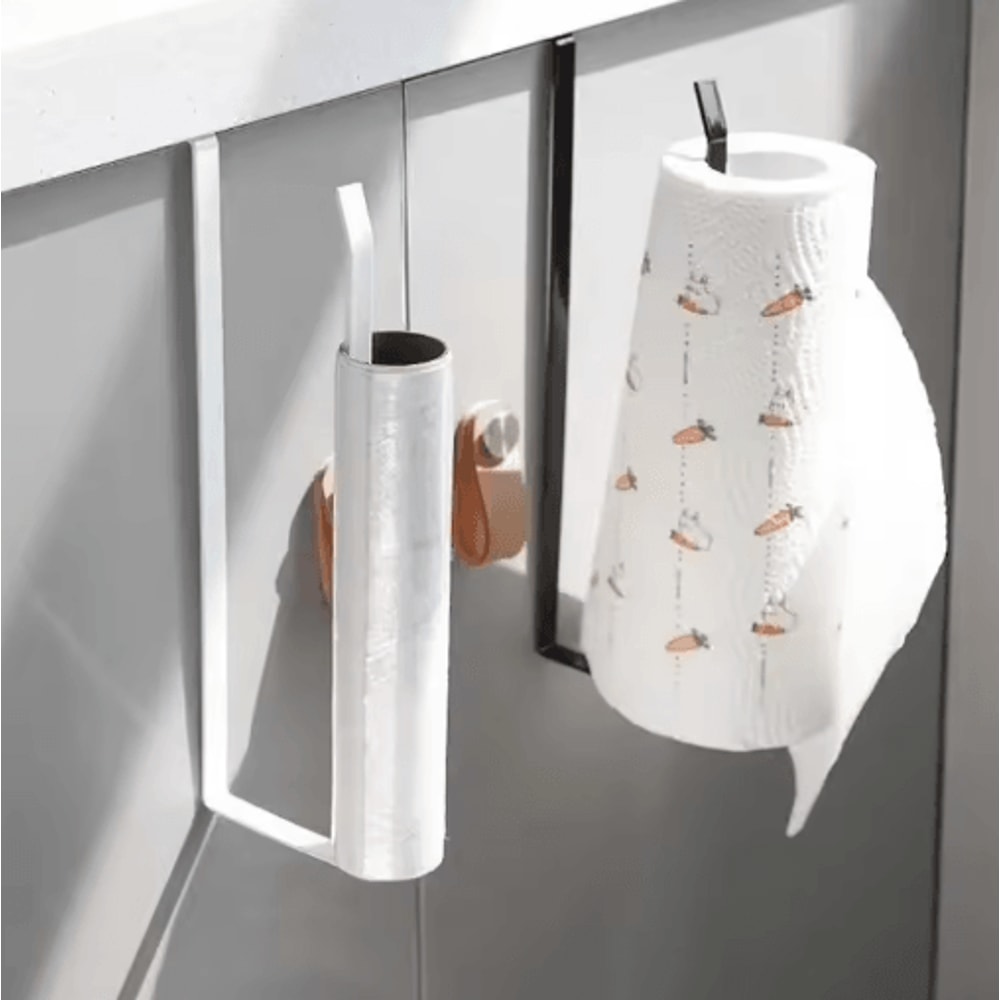 Wall Mounted Paper Roll Holder No Drill Kitchen And Bathroom Storage Rack 5