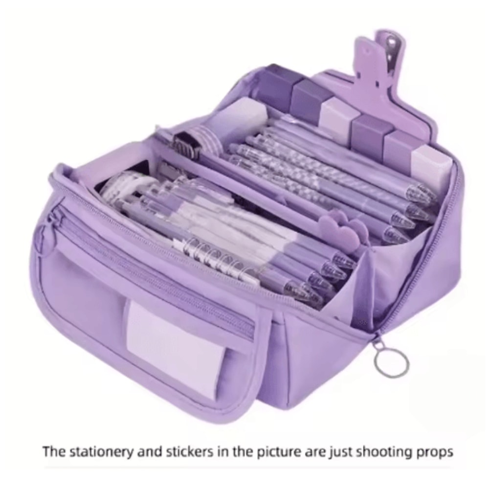 Large Capacity Pencil Case Durable Tabletop Stationery Storage Box For Study And Work 2