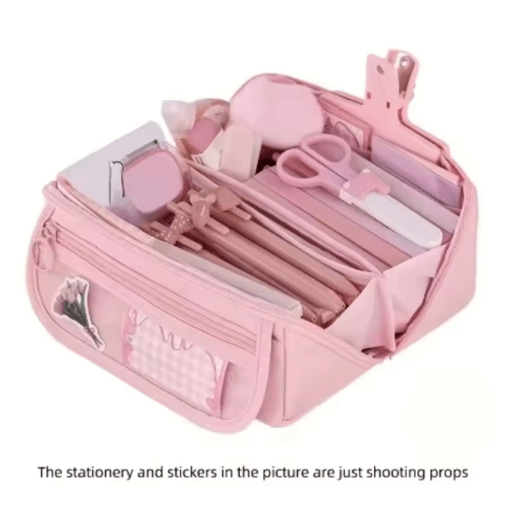 Large Capacity Pencil Case Durable Tabletop Stationery Storage Box For Study And Work 3