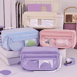 large capacity pencil case durable tabletop stationery storage box for study and work