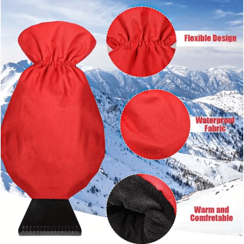 All In One Car Ice Scraper AND Snow Brush With Thermal Gloves Heavy Duty Winter Snow Removal Kit 0