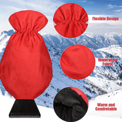 all in one car ice scraper and snow brush with thermal gloves heavy duty winter snow removal kit