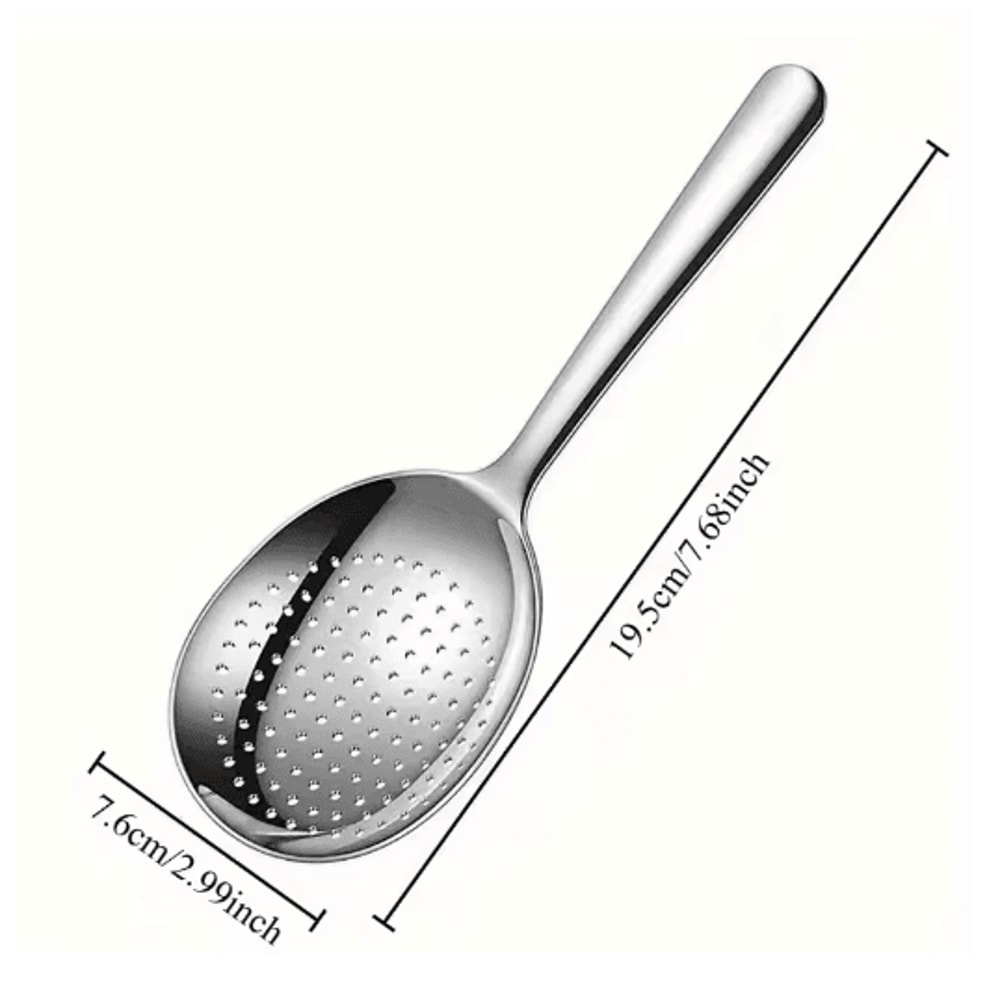 Heavy Duty Stainless Steel Kitchen Ladle Heat Resistant Serving Spoon With Drain Hole 2