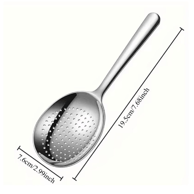 Heavy Duty Stainless Steel Kitchen Ladle Heat Resistant Serving Spoon With Drain Hole 2