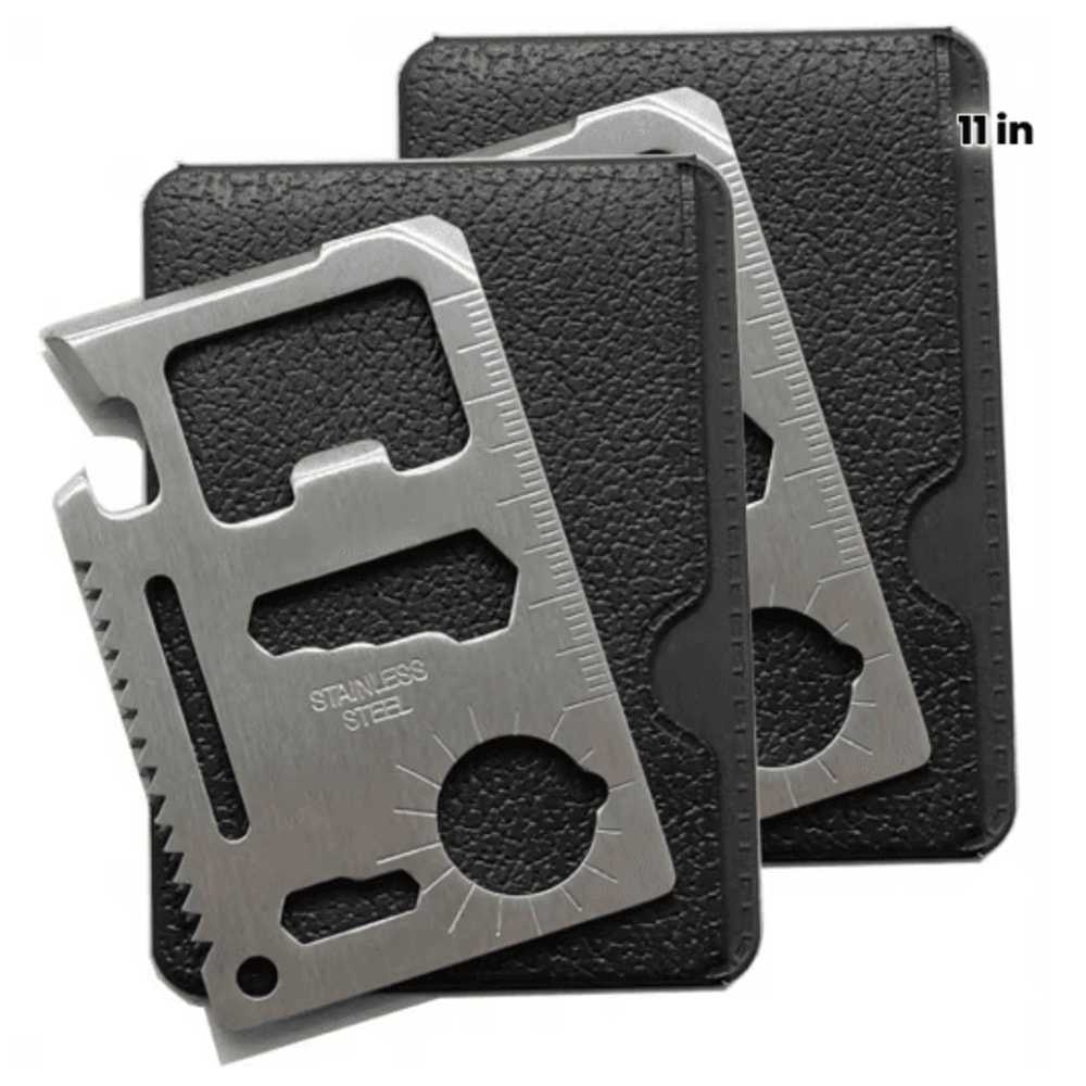 11 In 1 Credit Card Multi Tool Wallet Size Survival Tool With Knife And Bottle Opener 0