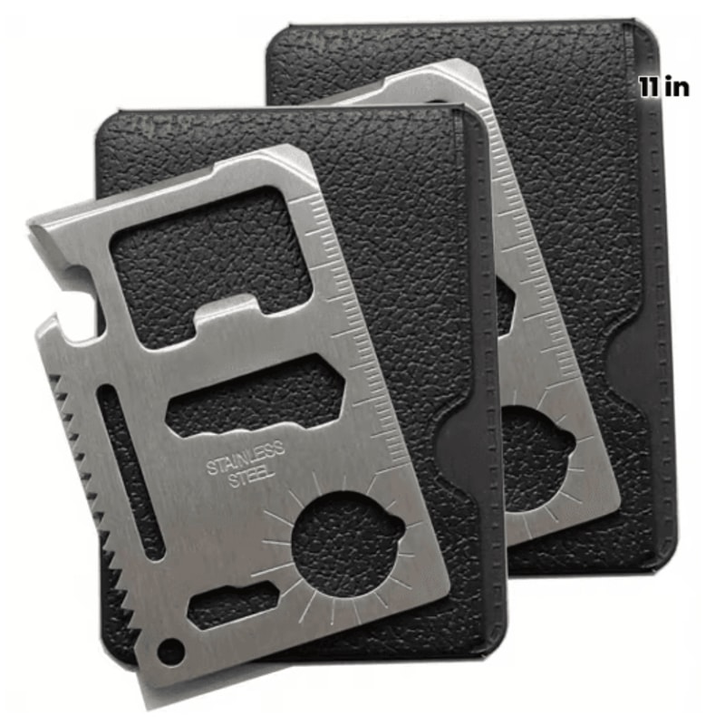 11 In 1 Credit Card Multi Tool Wallet Size Survival Tool With Knife And Bottle Opener 0